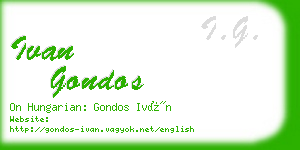 ivan gondos business card